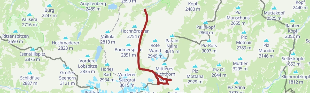Route map: Bike & Hike Galtür - Die drei 3000er